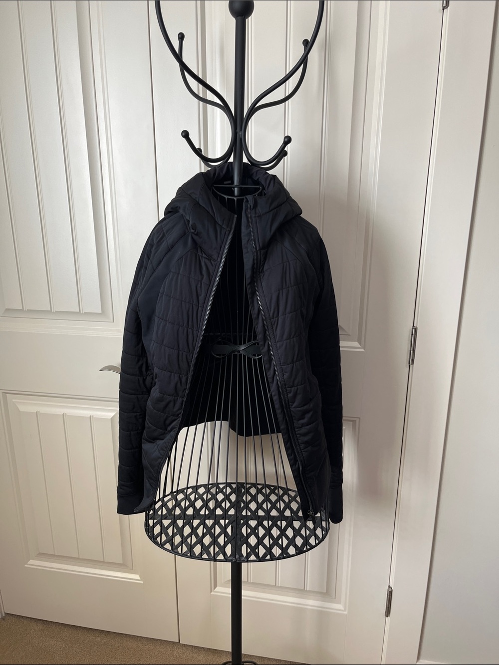 lululemon athletica Black Quilted Hooded Puffer Jacket